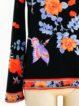 Leonard Paris Floral Jersey Long Sleeve Top Top arcadeshops.com