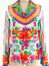 Escada Printed Silk Shirt Top arcadeshops.com