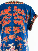 1920's Floral Rayon Pajama Top Top arcadeshops.com