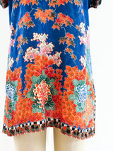 1920's Floral Rayon Pajama Top Top arcadeshops.com