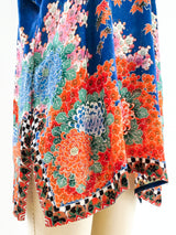 1920's Floral Rayon Pajama Top Top arcadeshops.com