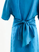Gucci Turquoise Linen Dress Dress arcadeshops.com