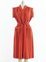 Yves Saint Laurent Woven Striped Dress Dress arcadeshops.com