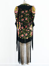 1920's Fringed Floral Piano Shawl Duster Jacket arcadeshops.com