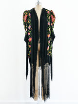 1920's Fringed Floral Piano Shawl Duster Jacket arcadeshops.com