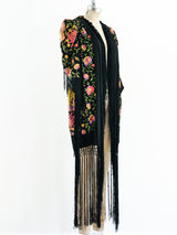 1920's Fringed Floral Piano Shawl Duster Jacket arcadeshops.com