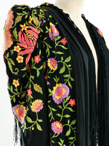 1920's Fringed Floral Piano Shawl Duster Jacket arcadeshops.com