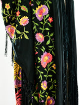 1920's Fringed Floral Piano Shawl Duster Jacket arcadeshops.com