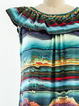 Marble Printed Maxi Dress Dress arcadeshops.com