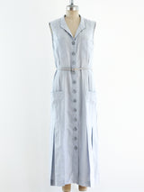 Chanel Ice Blue Linen Shirt Dress Dress arcadeshops.com