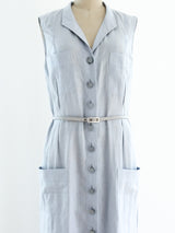 Chanel Ice Blue Linen Shirt Dress Dress arcadeshops.com
