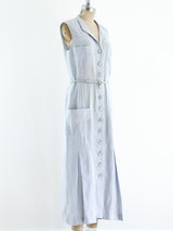 Chanel Ice Blue Linen Shirt Dress Dress arcadeshops.com
