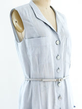 Chanel Ice Blue Linen Shirt Dress Dress arcadeshops.com
