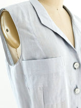 Chanel Ice Blue Linen Shirt Dress Dress arcadeshops.com