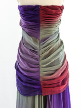 Christian Lacroix Ombre Silk Chiffon Gown Dress arcadeshops.com