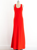 Anne Klein Red Linen Maxi Dress Dress arcadeshops.com