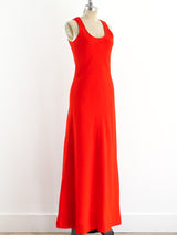 Anne Klein Red Linen Maxi Dress Dress arcadeshops.com