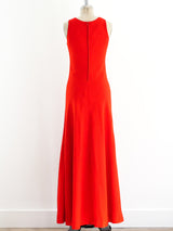 Anne Klein Red Linen Maxi Dress Dress arcadeshops.com