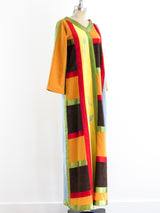Ribbon Trimmed Patchwork Caftan Dress arcadeshops.com