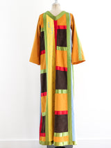 Ribbon Trimmed Patchwork Caftan Dress arcadeshops.com