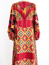 Patchwork Ikat Maxi Dress Dress arcadeshops.com