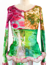 Jean Paul Gaultier Marble Printed Mesh Ensemble Suit arcadeshops.com