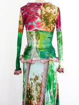 Jean Paul Gaultier Marble Printed Mesh Ensemble Suit arcadeshops.com