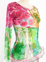 Jean Paul Gaultier Marble Printed Mesh Ensemble Suit arcadeshops.com