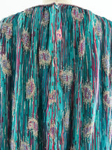 Beaded Teal Silk Top Top arcadeshops.com