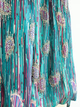 Beaded Teal Silk Top Top arcadeshops.com