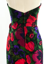 Vicky Tiel Dark Floral Strapless Cocktail Dress Dress arcadeshops.com