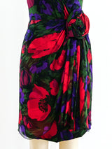 Vicky Tiel Dark Floral Strapless Cocktail Dress Dress arcadeshops.com