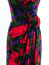 Vicky Tiel Dark Floral Strapless Cocktail Dress Dress arcadeshops.com