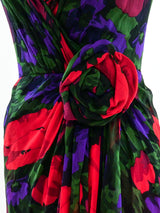 Vicky Tiel Dark Floral Strapless Cocktail Dress Dress arcadeshops.com