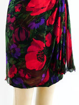 Vicky Tiel Dark Floral Strapless Cocktail Dress Dress arcadeshops.com