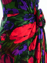 Vicky Tiel Dark Floral Strapless Cocktail Dress Dress arcadeshops.com