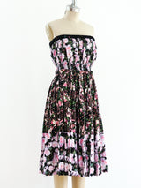 Givenchy Pleated Floral Strapless Dress Dress arcadeshops.com