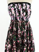 Givenchy Pleated Floral Strapless Dress Dress arcadeshops.com