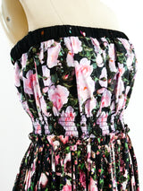 Givenchy Pleated Floral Strapless Dress Dress arcadeshops.com