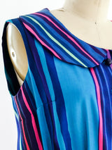 Oleg Cassini Striped Silk Sleeveless Dress Dress arcadeshops.com