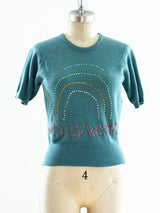 Hollywood Rhinestoned Cashmere Sweater Top arcadeshops.com