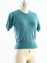 Hollywood Rhinestoned Cashmere Sweater Top arcadeshops.com