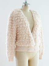 Pink Fringe Knit Cardigan Jacket arcadeshops.com