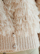 Pink Fringe Knit Cardigan Jacket arcadeshops.com