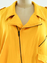 Yellow Silk Motorcycle Jacket Jacket arcadeshops.com