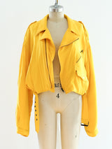 Yellow Silk Motorcycle Jacket Jacket arcadeshops.com