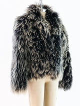 Black Mongolian Lamb Fur Coat Jacket arcadeshops.com