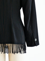 Jean Paul Gaultier Fringed Pinstripe Jacket Jacket arcadeshops.com