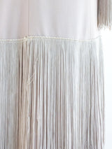 Beige Fringed Jersey Dress Dress arcadeshops.com