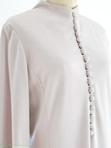 Beige Fringed Jersey Dress Dress arcadeshops.com